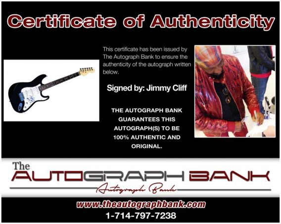 Jimmy Cliff proof of signing certificate