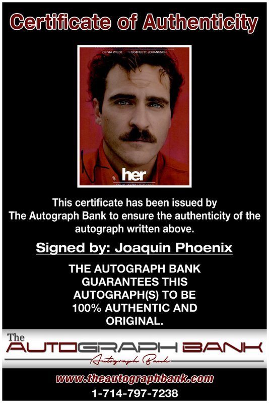 Joaquin Phoenix proof of signing certificate