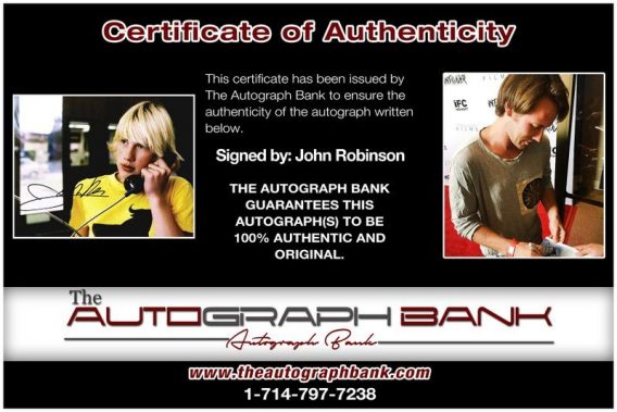 John Robinson proof of signing certificate