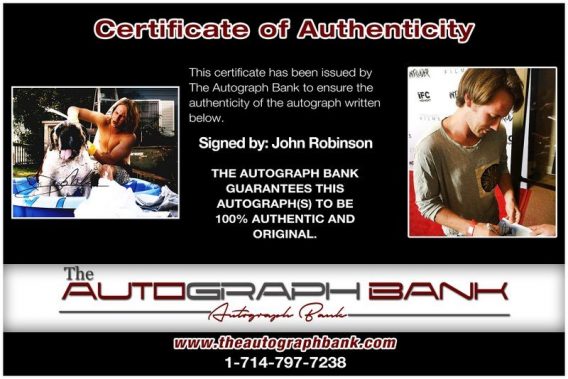 John Robinson proof of signing certificate