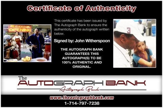 John Witherspoon proof of signing certificate