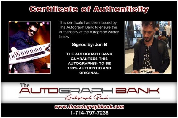 Jon B proof of signing certificate