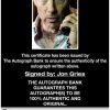 Jon Gries proof of signing certificate