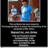 Jon Gries proof of signing certificate