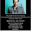 Jon Hamm proof of signing certificate
