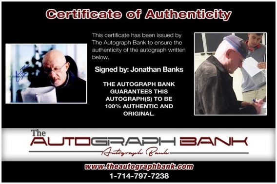 Jonathan Banks proof of signing certificate