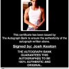 Josh Keaton proof of signing certificate