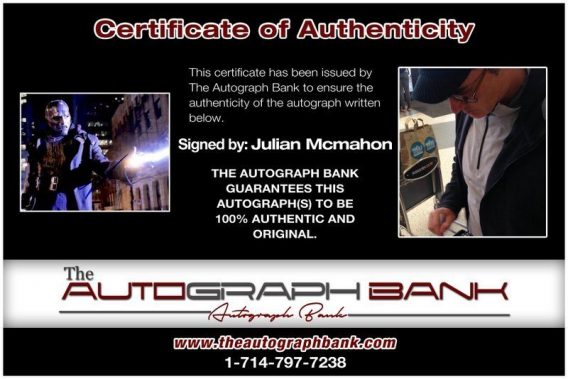 Julian Mcmahon proof of signing certificate