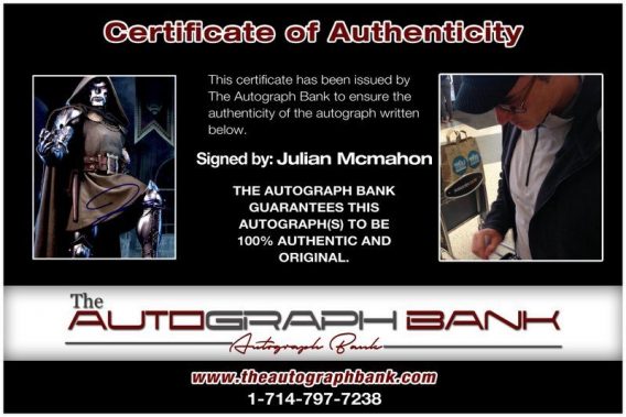 Julian Mcmahon proof of signing certificate