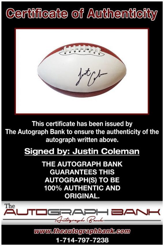 Justin Coleman proof of signing certificate