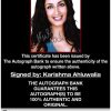 Karishma Ahluwalia certificate of authenticity from the autograph bank