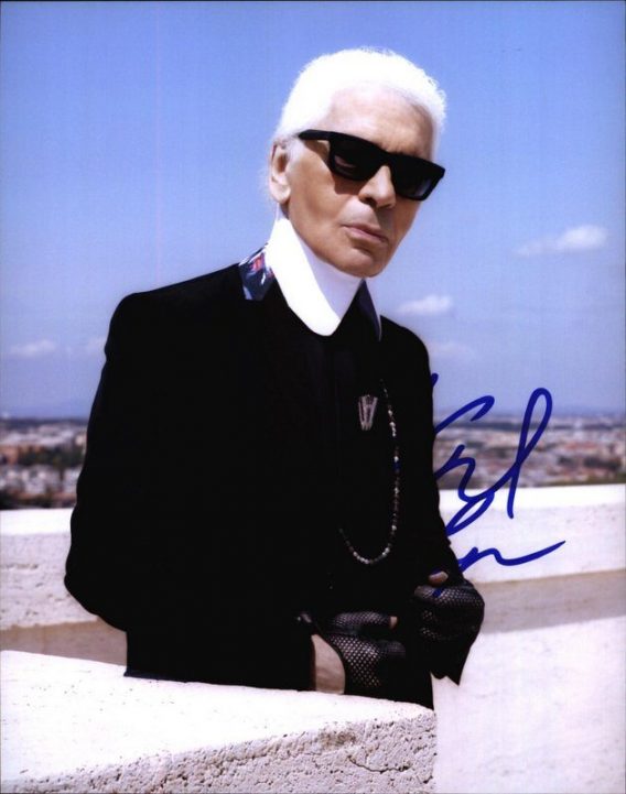 Karl Lagerfeld authentic signed 8x10 picture