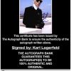 Karl Lagerfeld proof of signing certificate