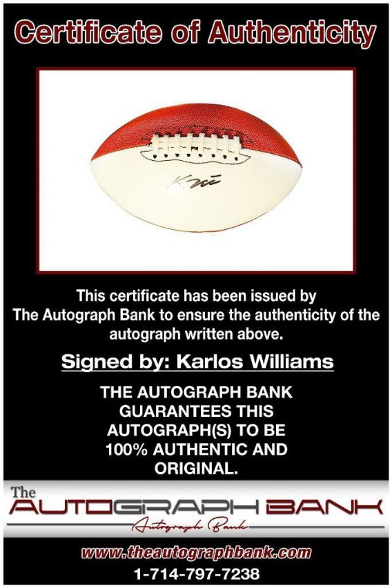 Karlos Williams proof of signing certificate