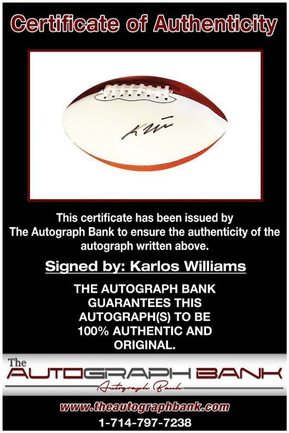 Karlos Williams proof of signing certificate