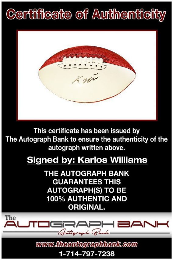 Karlos Williams proof of signing certificate