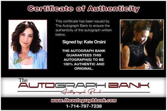 Kate Orsini proof of signing certificate