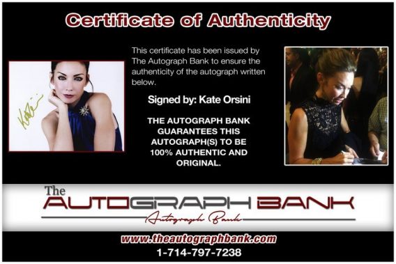 Kate Orsini proof of signing certificate
