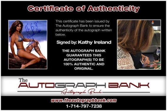 Kathy Ireland proof of signing certificate