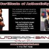 Katrina Law certificate of authenticity from the autograph bank