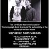 Keith Coogan certificate of authenticity from the autograph bank