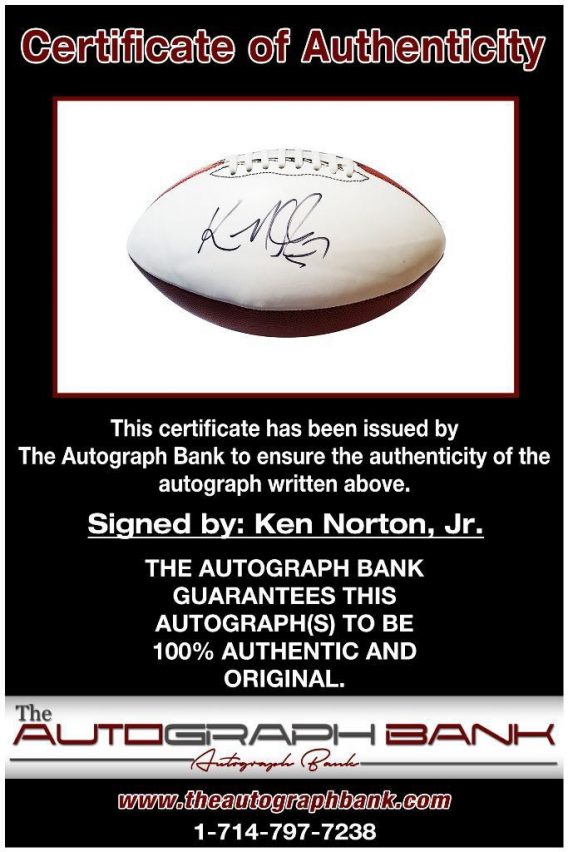 Ken Norton, proof of signing certificate