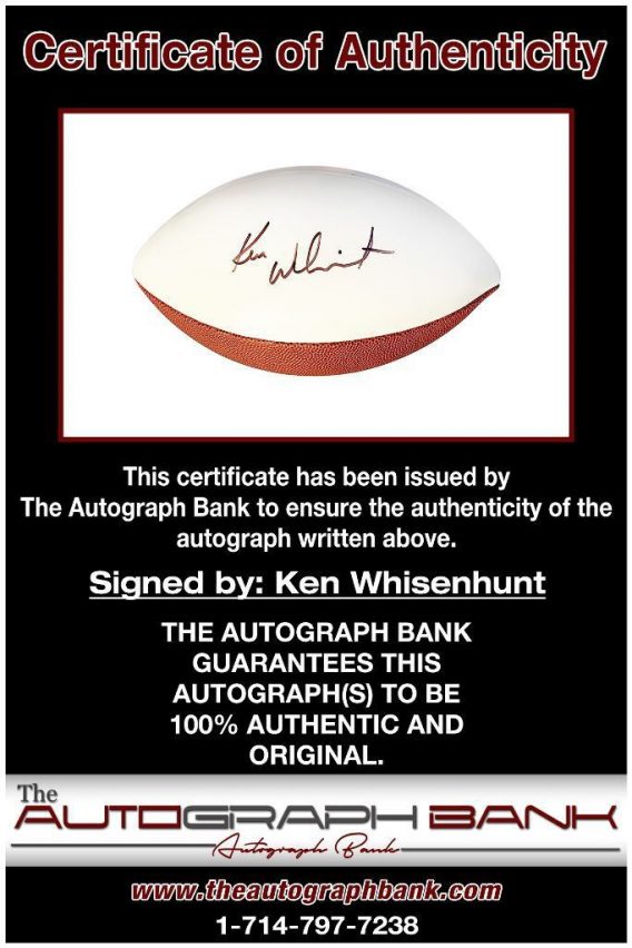 Ken Whisenhunt proof of signing certificate