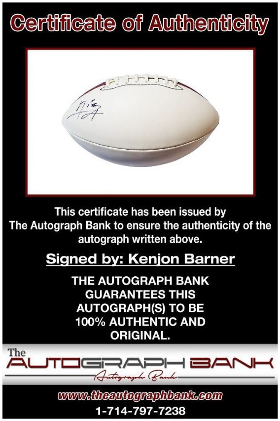 Kenjon Barner proof of signing certificate