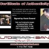Kevin Durand certificate of authenticity from the autograph bank