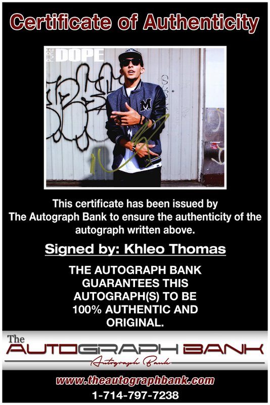 Khleo Thomas proof of signing certificate