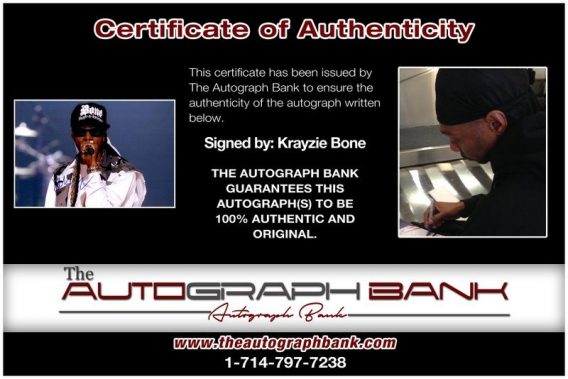 Krayzie Bone proof of signing certificate
