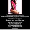 Lea Michele certificate of authenticity from the autograph bank