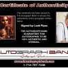 Leah Pipes certificate of authenticity from the autograph bank