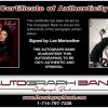 Lee Meriwether certificate of authenticity from the autograph bank