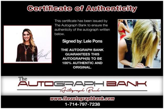 Lele Pons proof of signing certificate