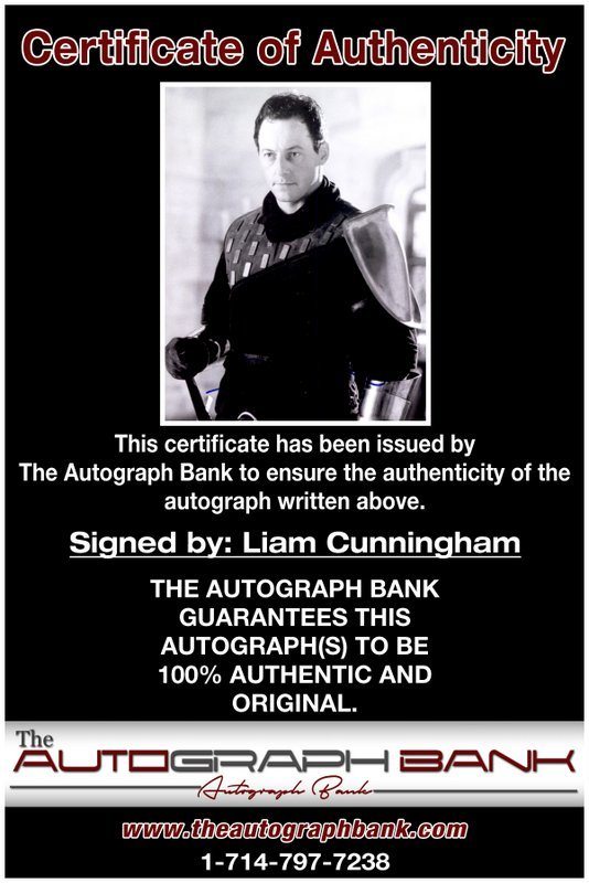 Liam Cunningham proof of signing certificate