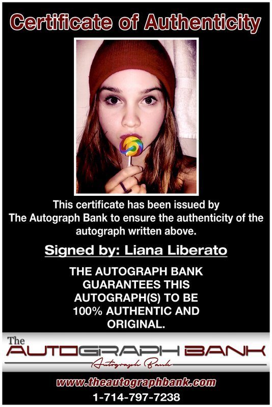 Liana Liberato proof of signing certificate
