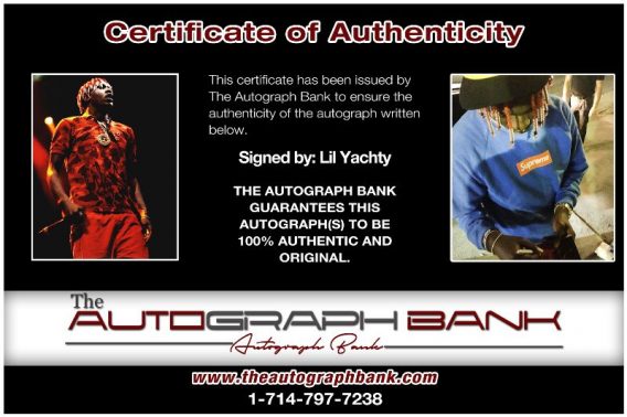 Lil Yachty proof of signing certificate