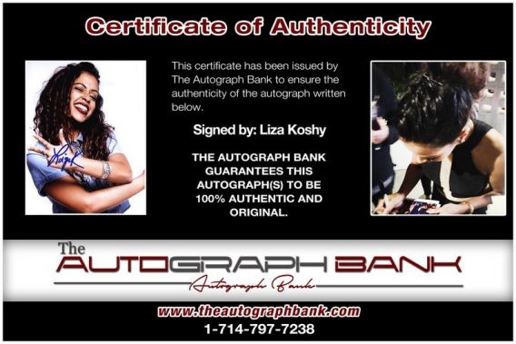 Liza Koshy proof of signing certificate