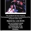 Lois Smith certificate of authenticity from the autograph bank