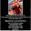 Loni Anderson proof of signing certificate