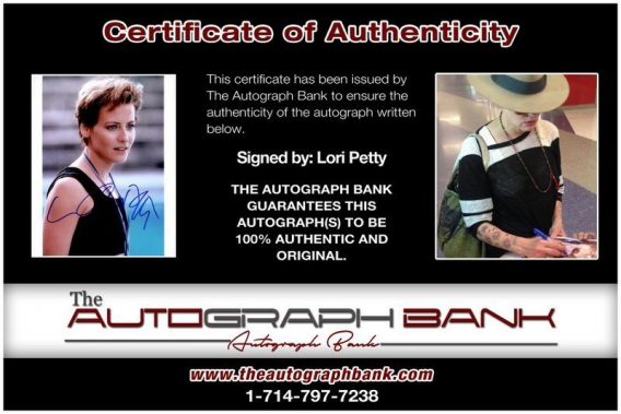 Lori Petty proof of signing certificate