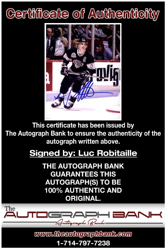 Luc Robitaille proof of signing certificate