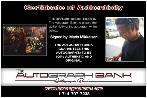 Mads Mikkelsen proof of signing certificate