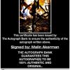 Malin Akerman certificate of authenticity from the autograph bank