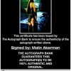Malin Akerman certificate of authenticity from the autograph bank
