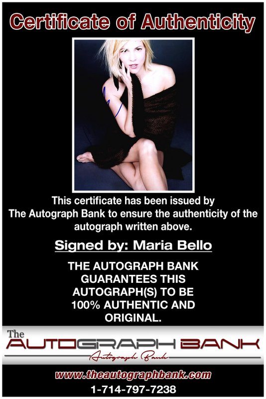 Maria Bello proof of signing certificate