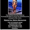 Maria Menounos certificate of authenticity from the autograph bank