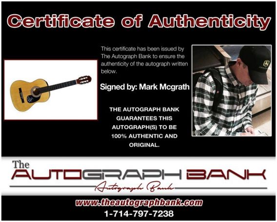 Mark Mcgrath proof of signing certificate