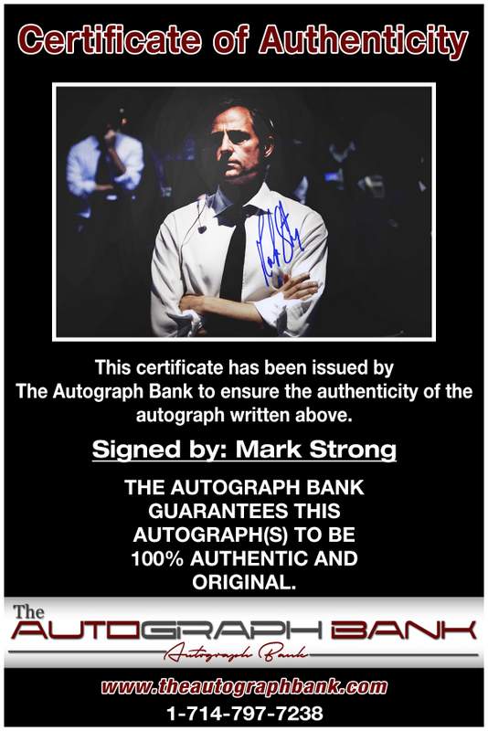 Mark Strong certificate of authenticity from the autograph bank